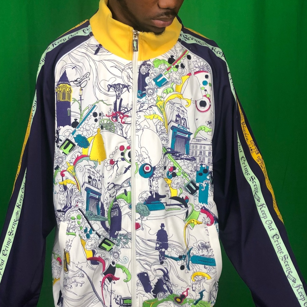 A custom sweat suit style jacket